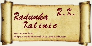 Radunka Kalinić vizit kartica